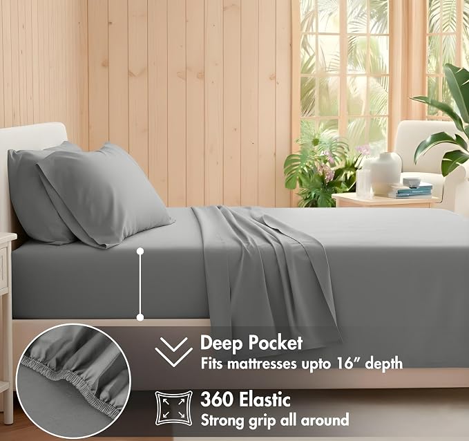 RUVANTI 100% Cotton Sheets – King Size Percale Bedding, Cooling & Breathable - Image 4