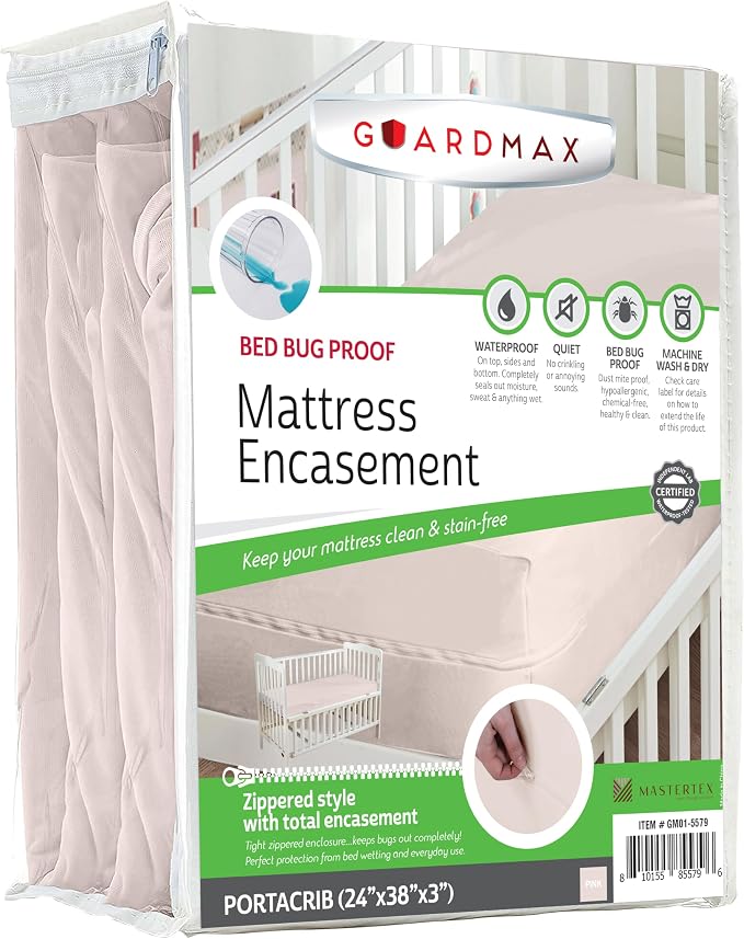 Guardmax Jersey Knitted Mini Crib Size Zippered Mattress Encasement by Guardmax