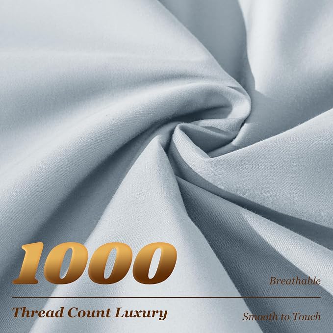 LBRO2M 1000 Thread Count 100% Egyptian Cotton Sheets Set King Size, 4 Piece - Image 3