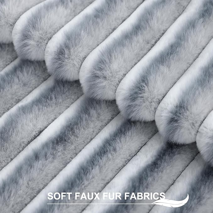 Pallene Faux Fur Plush Lumbar Throw Pillow Covers 12x20 Set of 2, Luxury Soft - Image 2