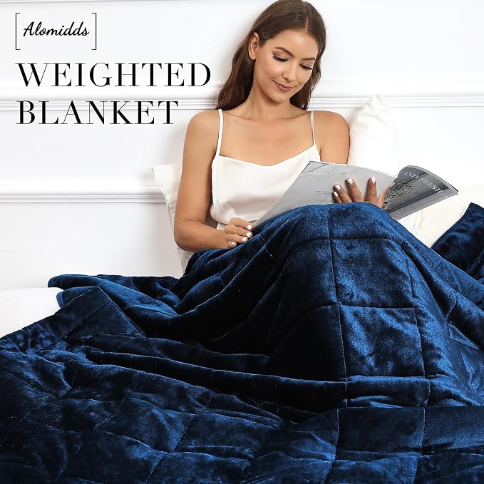 Alomidds Weighted Blanket Twin Size 15lbs 48x72 inches, Sherpa Weighted Blankets - Image 3