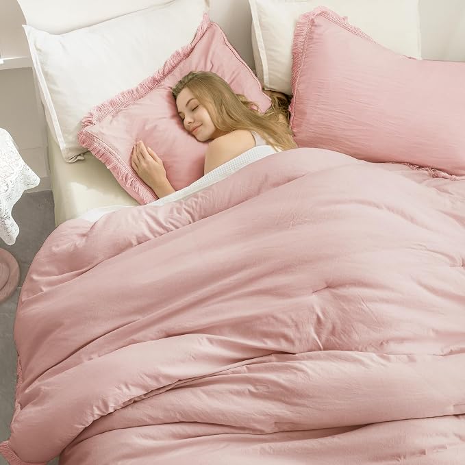 Andency Pink Comforter Set Queen Size - Image 4