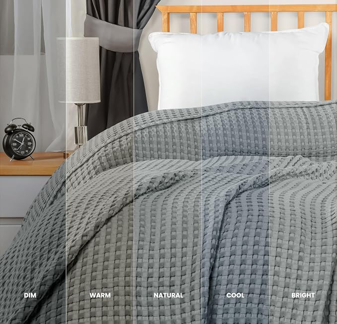 Utopia Bedding 100% Cotton Waffle Weave Blanket Queen Size - Image 5