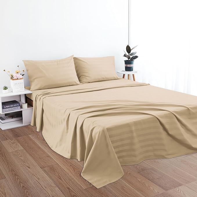 Cotton King Flat Sheet Only, 600 Thread Count 100% Egyptian Cotton Top Sheet - Image 5
