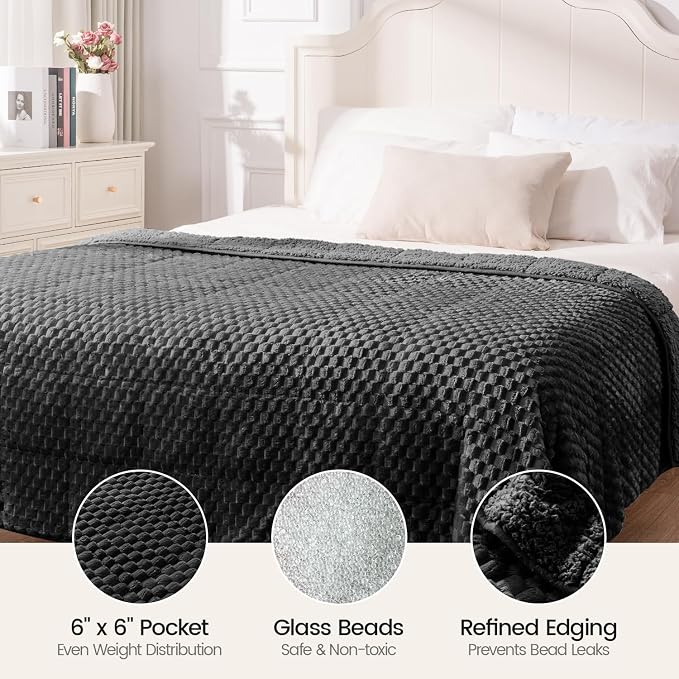 Super Fuzzy Soft Fleece Sherpa Weighted Blanket 20 lbs - Image 5
