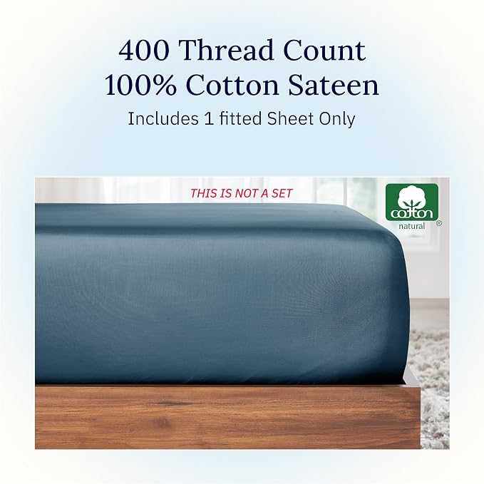 California Design Den Extra Long Twin Fitted Sheet, Soft 400 Thread Count - Image 4