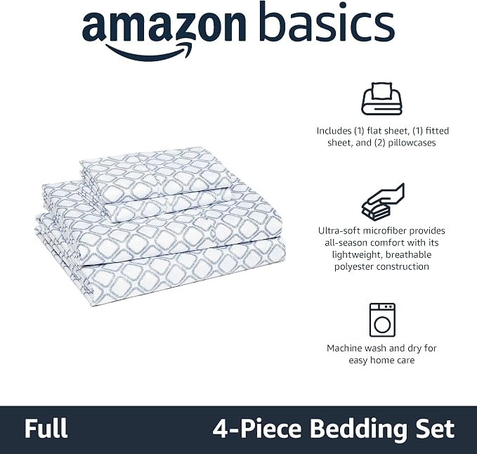 Amazon Basics Lightweight Microfiber 4-Piece Bed Sheet Set - Image 2