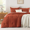 Andency Burnt Orange Oversized Super King Comforter Set 120x120, Extra Large by Andency