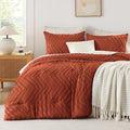 Andency Burnt Orange Oversized Super King Plus Comforter Set 128x120, Extra by Andency