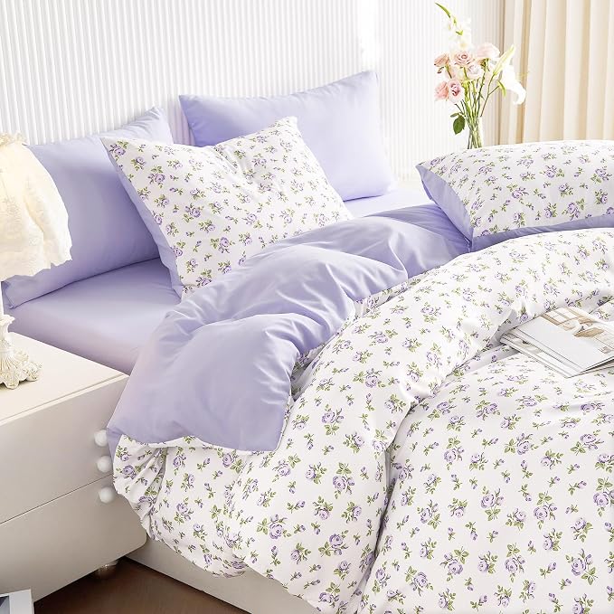 Wake In Cloud - Coquette Duvet Cover Set, Floral Cottagecore Flower Shabby Chic - Image 5