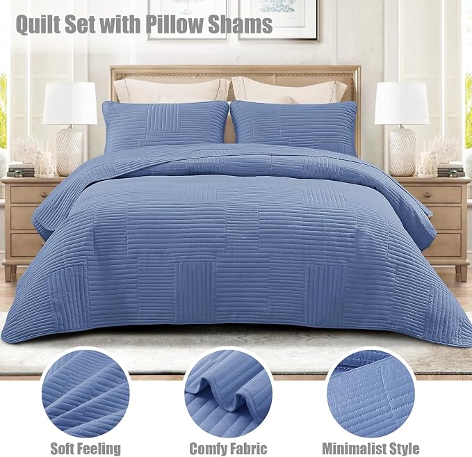 Whale Flotilla Ultra Soft Queen Quilt Bedding Set, Lightweight Microfiber - Image 3