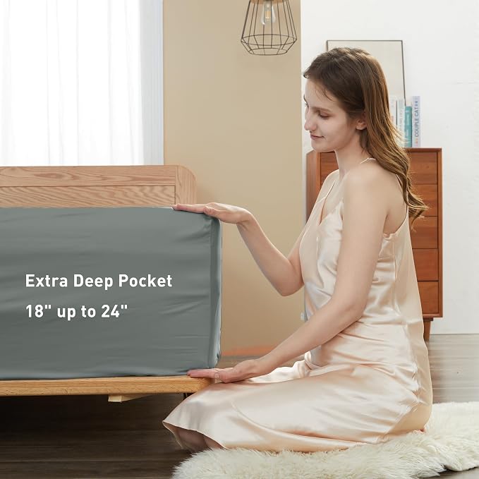 Sunflower King Fitted Sheet, 1-Piece Extra Deep Pocket Fitted Bottom Sheet 19" - Image 3
