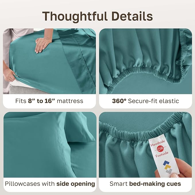 California Design Den 100% Cotton Sheets California King Size Set - Image 5