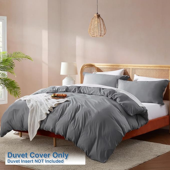 Nestl Grey Duvet Cover Queen Size - Image 2