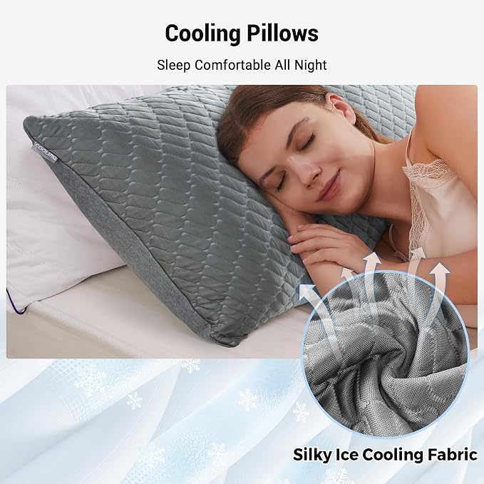 puredown King Size Pillows Set of 2, Shredded Memory Foam Pillows, Cooling - Image 6