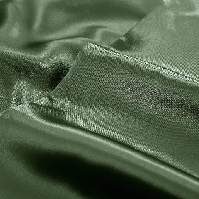 Aormenzy Satin Pillow Cases for Women King Size Set of 2, Woodland Green Satin - Image 7