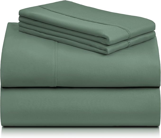 LuxClub 4 PC California King Sheet Set, Breathable Luxury Bed Sheets, Deep - Image 9