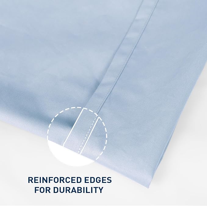 California King Size Flat Sheet 2 Pack, 100% Cotton Percale Flat Bed Sheet - Image 3