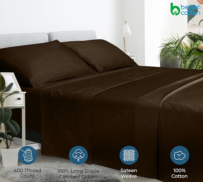 Royale Linen 400 Thread Count 100% American Grown Cotton Flat Sheet - Image 7