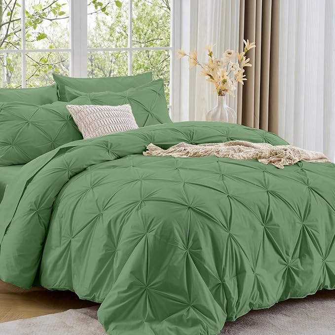Sasttie Twin XL Comforter Set, 5-Piece Bed in a Bag, Pintuck Bedding Sets by SASTTIE