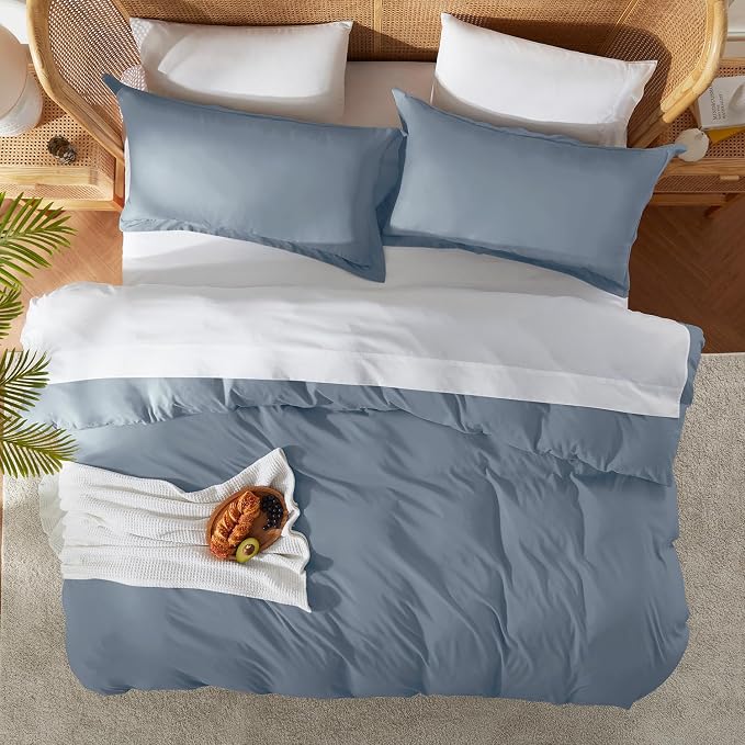 Nestl Stone Blue Duvet Cover Queen Size - Image 5