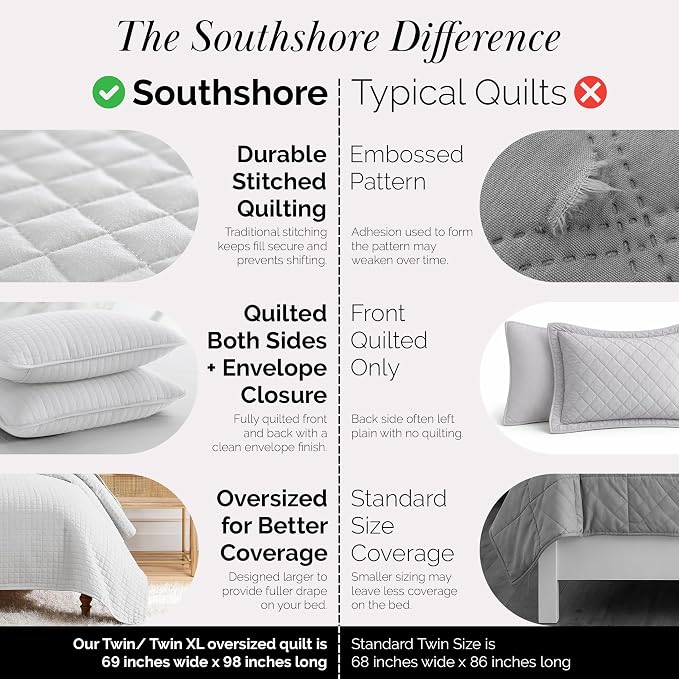Southshore Fine Living, Inc. Twin XL Comforter Quilt Bedding Set, Dorm Room - Image 4