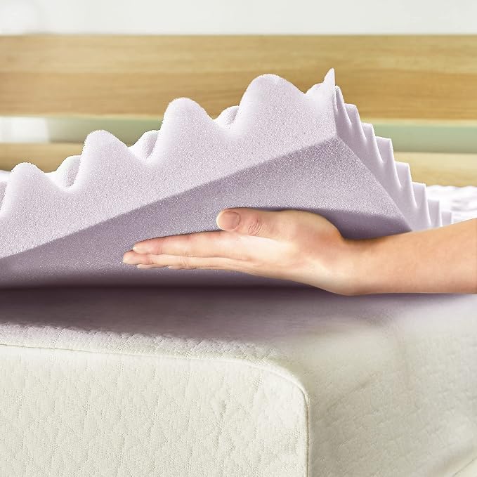 Mellow 1.5 Inch 5-Zone Memory Foam Mattress Topper, Soothing Lavender Infusion - Image 5