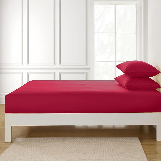 Twin Fitted Sheet Only with Full Elastic & Built in Corner Sheet Straps to - Image 4