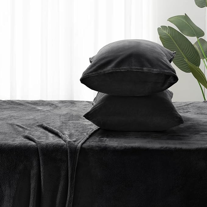 BEDELITE Flannel Sheets Queen Size Black - Image 7