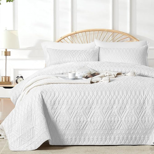 akkialla Twin Size Quilt Bedding Set, Modern Style Geoetric Pattern Coverlet Set by akkialla