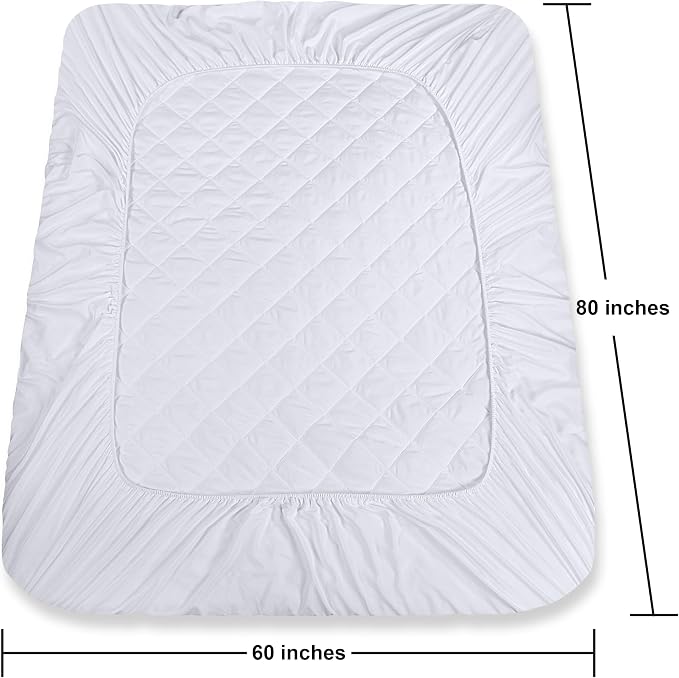 Utopia Bedding Quilted Fitted Mattress Pad, Queen Size, Elastic Fitted Mattress - Image 4
