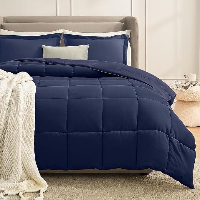 Homelike Moment King Size Comforter Set Navy Blue, Lightweight Comforter Sets by HomelikeMoment