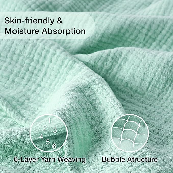 100% Cotton Muslin Blanket King 108" x 90", Breathable and Lightweight Cotton - Image 2