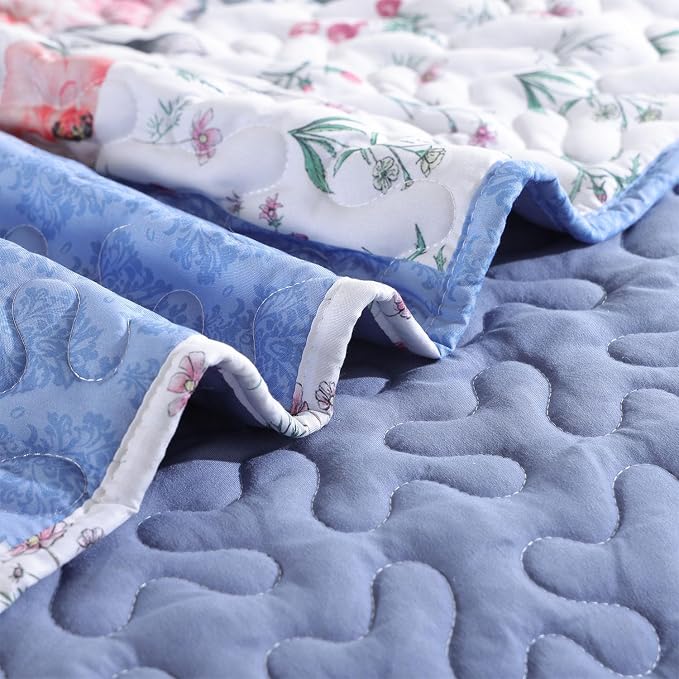 YIKUSH Quilt Sets Twin Size Floral Quilt Set 2 Pieces Bedding Set Bedspreads - Image 4