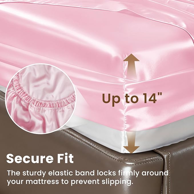 Love's cabin Twin Satin Sheets Sets - Image 4