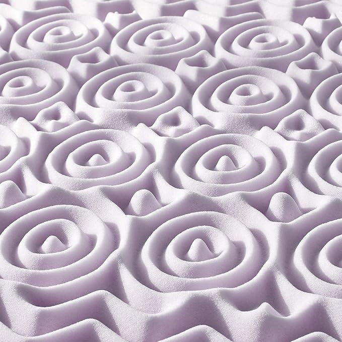 Mellow 2 Inch 5-Zone Memory Foam Mattress Topper, Soothing Lavender Infusion - Image 3