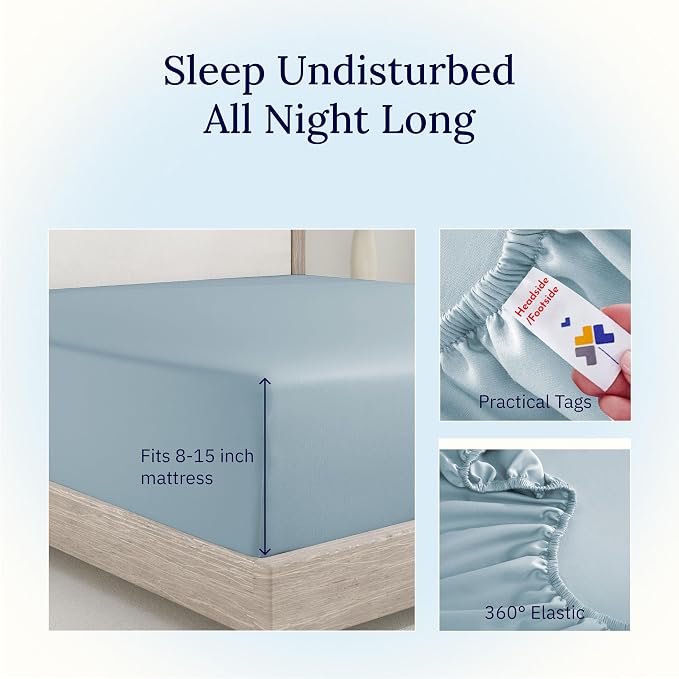 California Design Den Twin XL Deep Pocket Fitted Sheet, Soft 400 Thread Count - Image 6