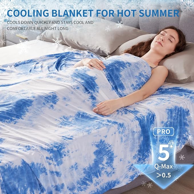 Guohaoi Cooling Blanket for Hot Sleepers and Night Sweats, Decortive Tie Dye - Image 3