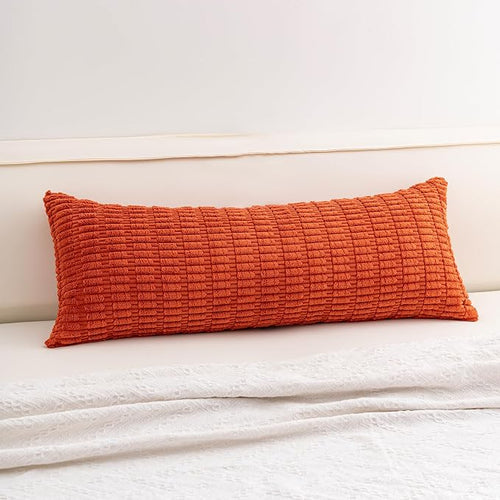 Aegero Corduroy Decorative Throw Pillow Covers 14x36 Inch Soft Striped Pillow by Unknown