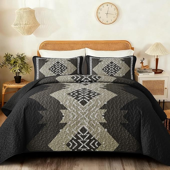Dintszyayue Boho Quilt Set King Size, 3 Pieces Texture Southwestern Bedding Set - Image 9
