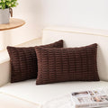 Aegero Pack of 2 Corduroy Decorative Throw Pillow Covers 12x24 Inch Soft by Unknown