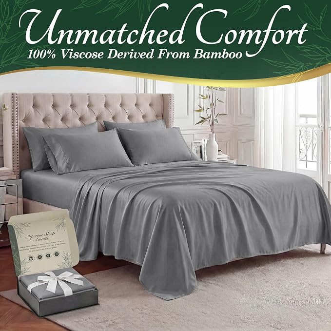 DECOLURE 100% Viscose Derived from Bamboo Sheets Queen Size - Image 2
