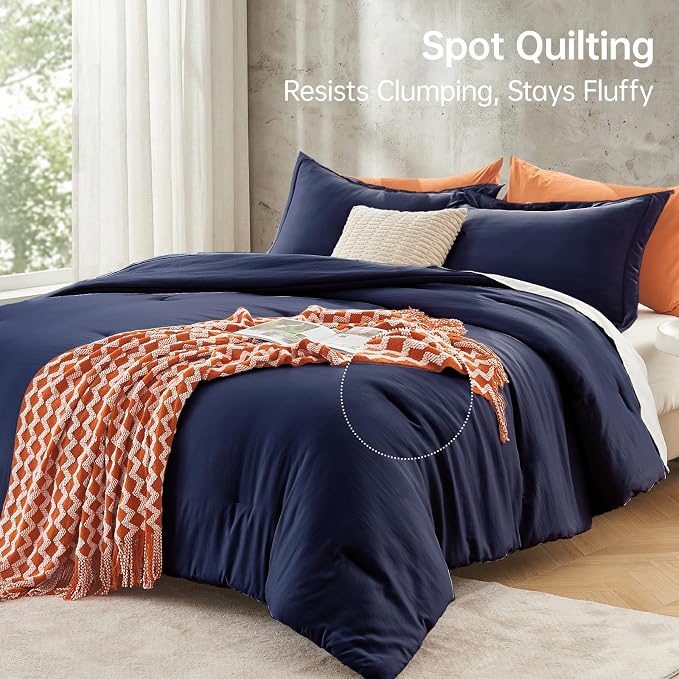 MUXHOMO King Size Comforter Set, All Season Ultra Soft Down Alternative Bedding - Image 5