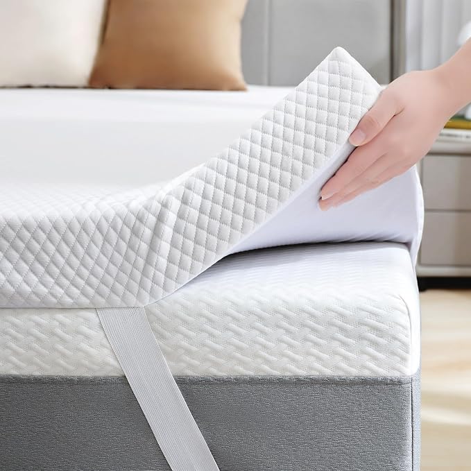 SINWEEK 2 Inch Gel Memory Foam Mattress Topper Twin Size, Ventilated High by SINWEEK