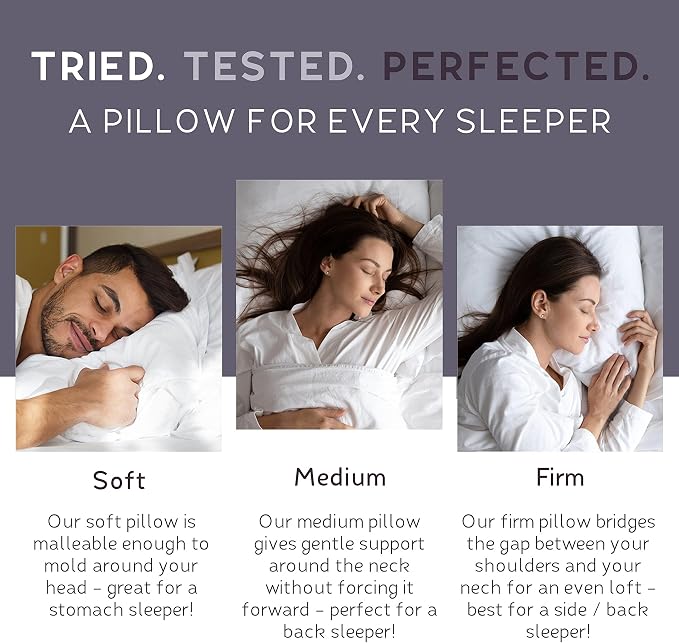 Lincove Cloud Natural Canadian Down Pillow, 100% Cotton Shell, 500 Thread Count - Image 5