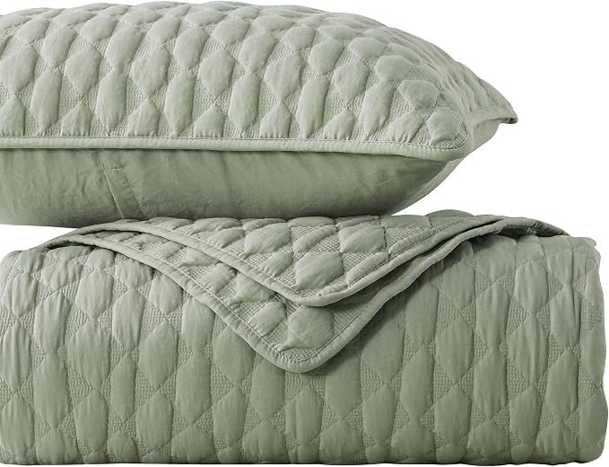 WDCOZY Sage Green Quilt Queen Size Bedding Sets - Image 9