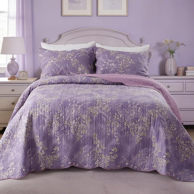 GOONE Twin Quilt Set 68"x86", Lightweight Washed Coverlet, Reversible Spring & - Image 8
