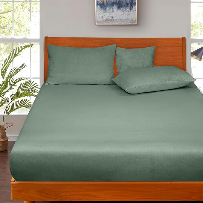 ROYALE LINENS 300 Thread Count 100% Long Staple Combed Cotton Fitted Sheet King - Image 5