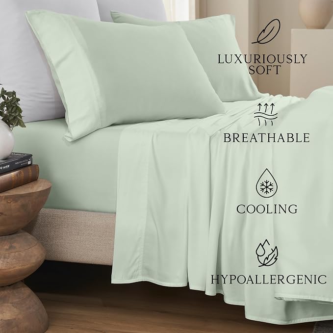 Karissa Mae Cooling Bamboo Viscose Queen Size Pillowcase Set | 100% FSC - Image 2