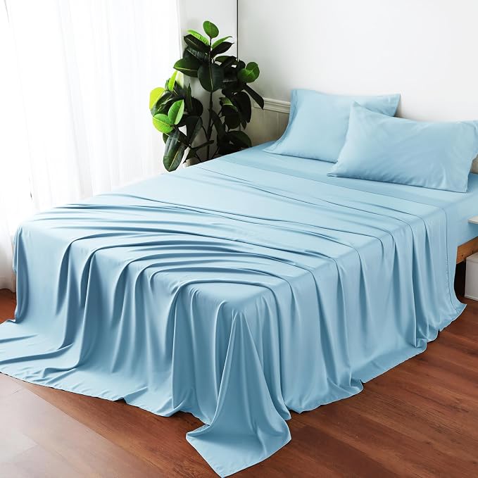Bamboo Viscose Flat Sheets Only, Sateen Weave Queen Size Flat Sheet Only - Image 7